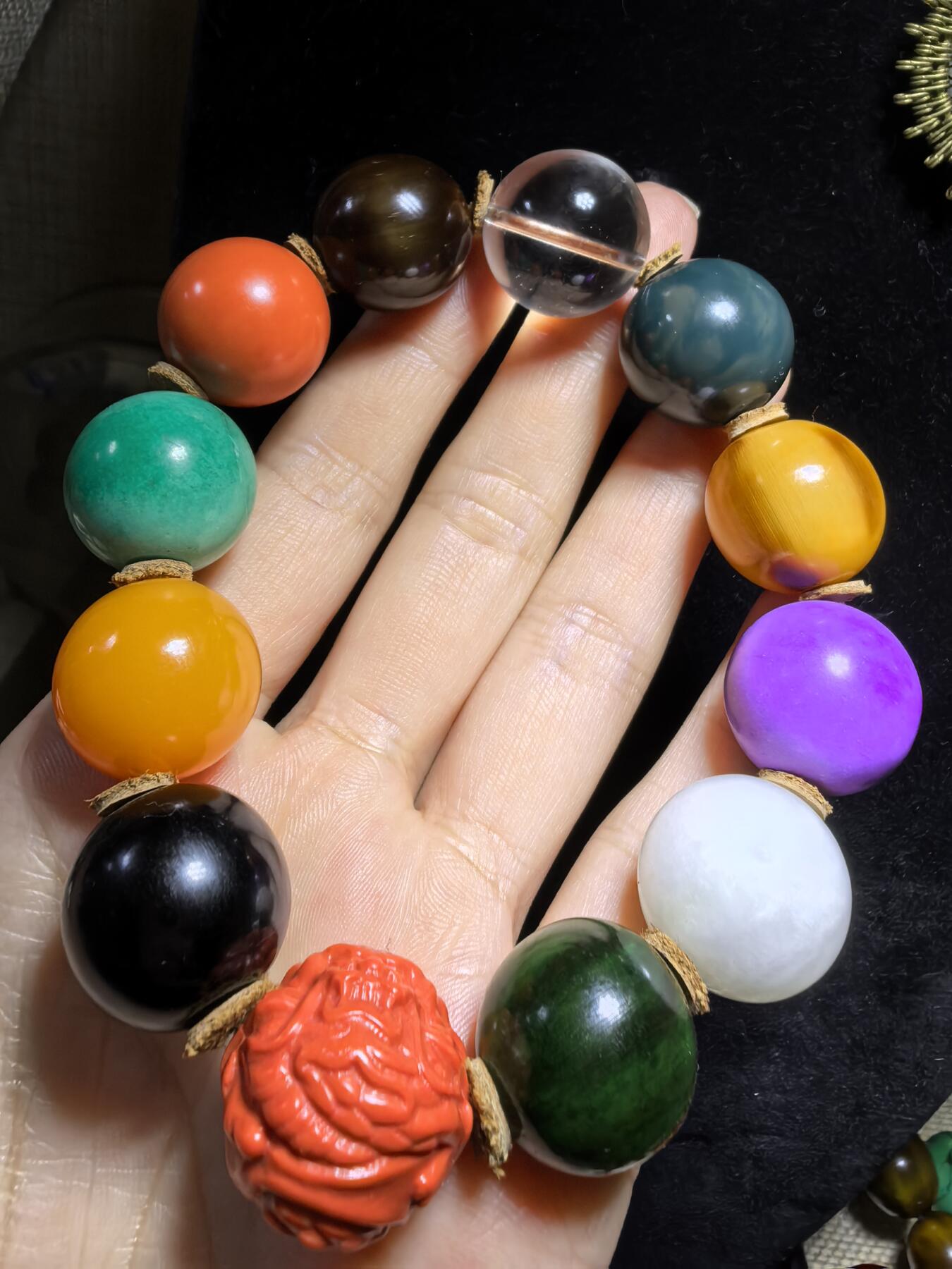 高品质多宝手串佛珠男款，尺寸：1.8cm