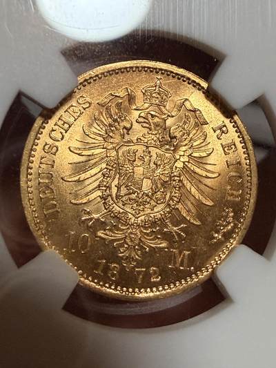 1872普鲁士10mark金币ngcMS65