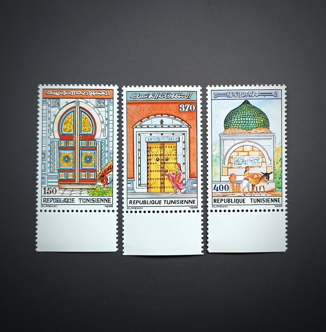 突尼斯老街門廊藝術與噴泉景觀