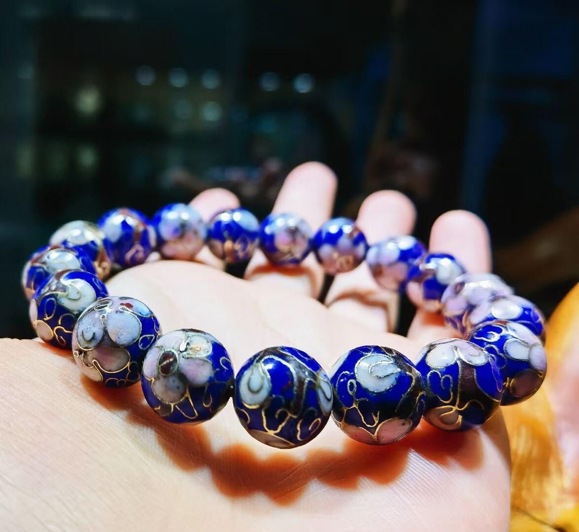 创汇时期景泰蓝手串女款，复古文艺，
​尺寸：12mm