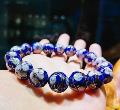 创汇时期景泰蓝手串女款，复古文艺，
​尺寸：12mm