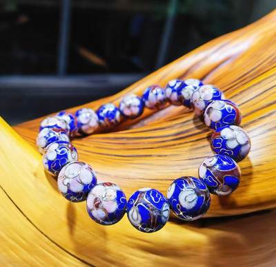 创汇时期景泰蓝手串女款，复古文艺，
​尺寸：12mm