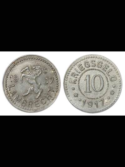 兰布雷希特市公羊锌币10pf 一组