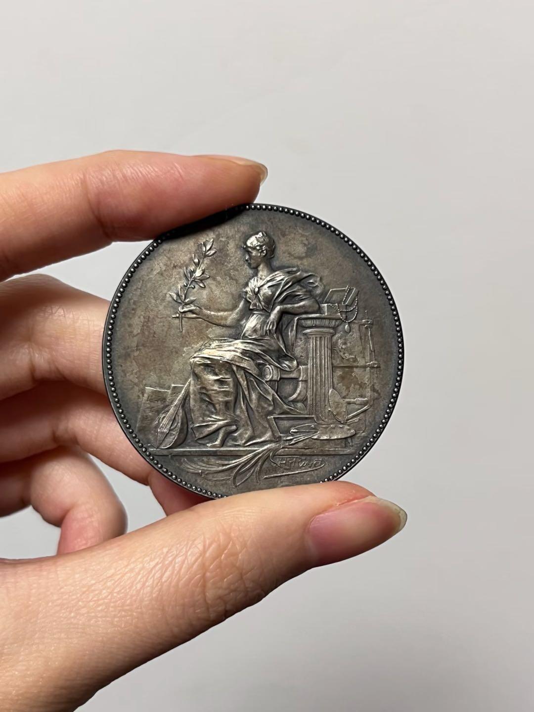 1897年法国美术展古董铜章