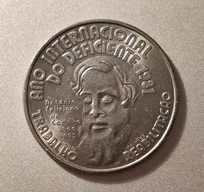 葡萄牙1981年国际残疾人年25埃斯库多纪念币