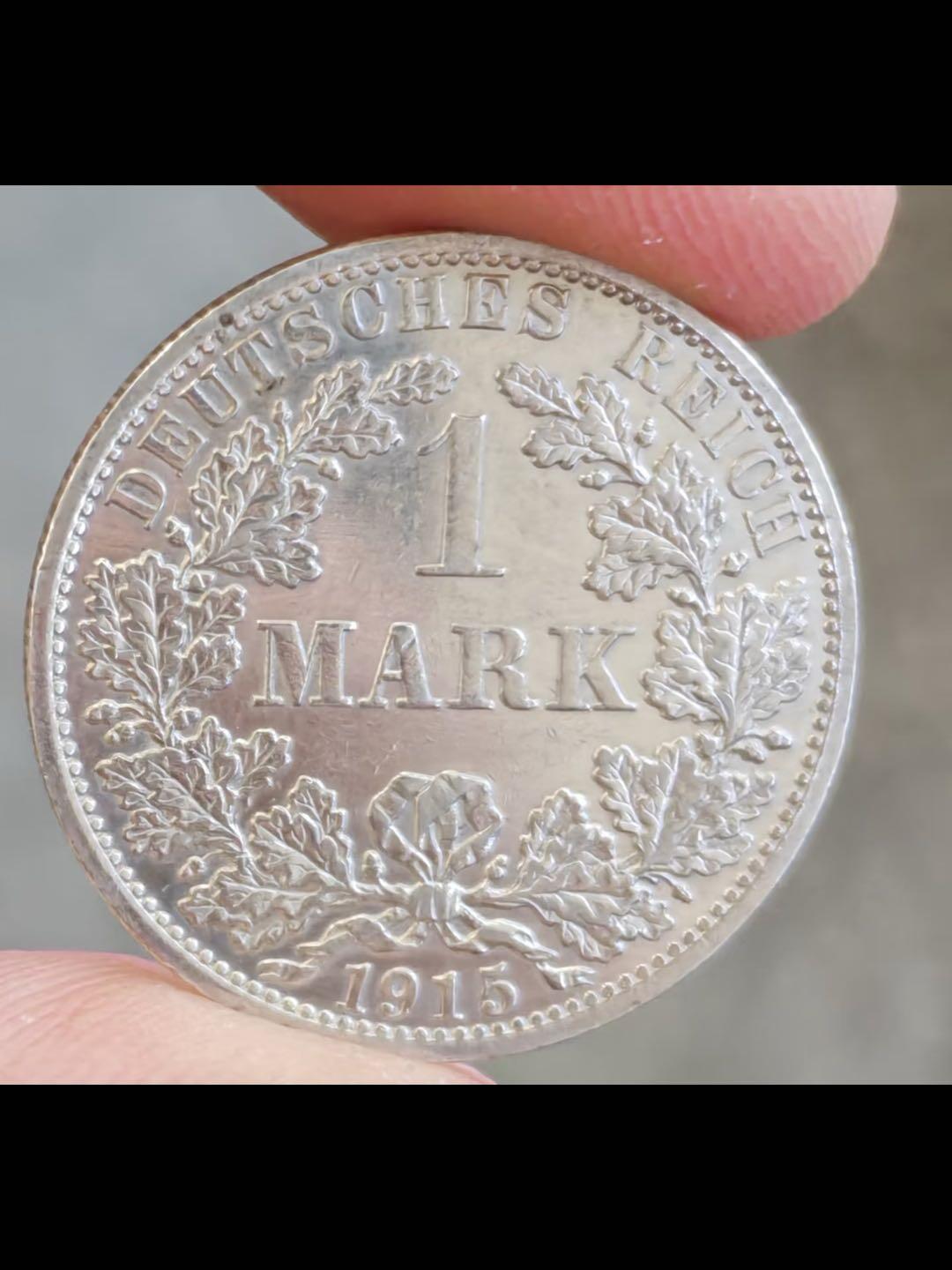 德国1915年长翅鹰1马克A版银币