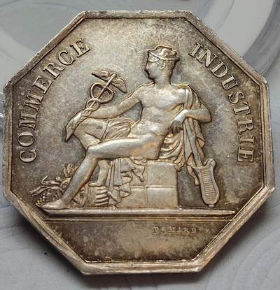 🔍 1836年法国瓦朗谢讷商会银质八角代用币（Jeton）