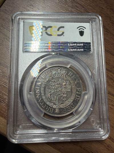 1817年光边精制牛头半克朗银币