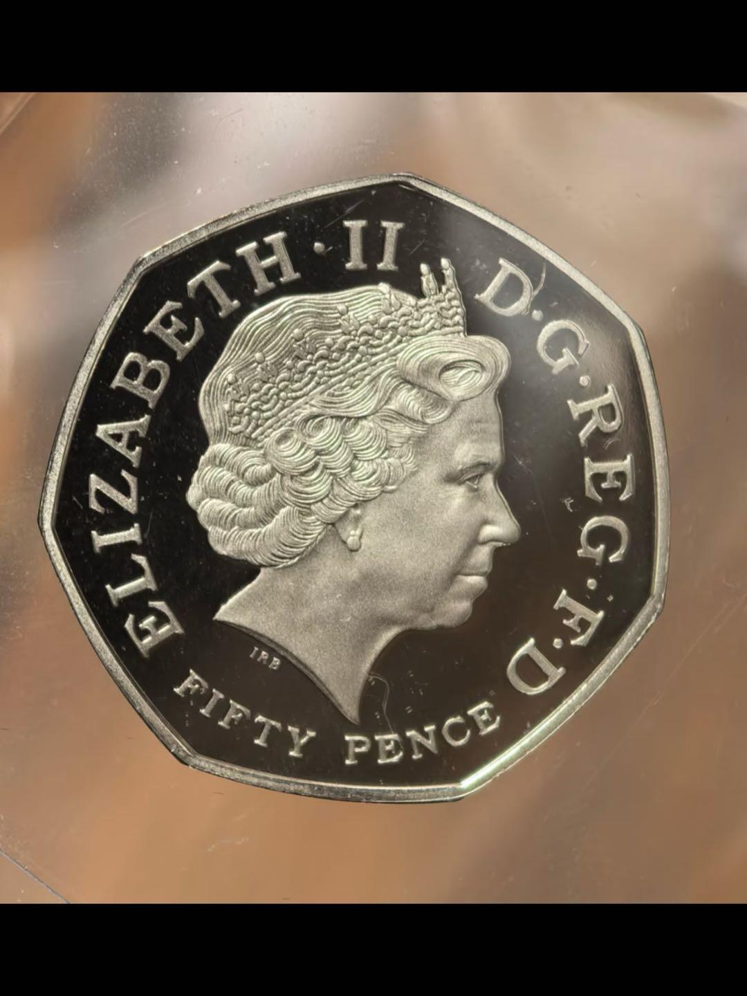 2009年英国纪念皇家植物园250周年50便士精制币