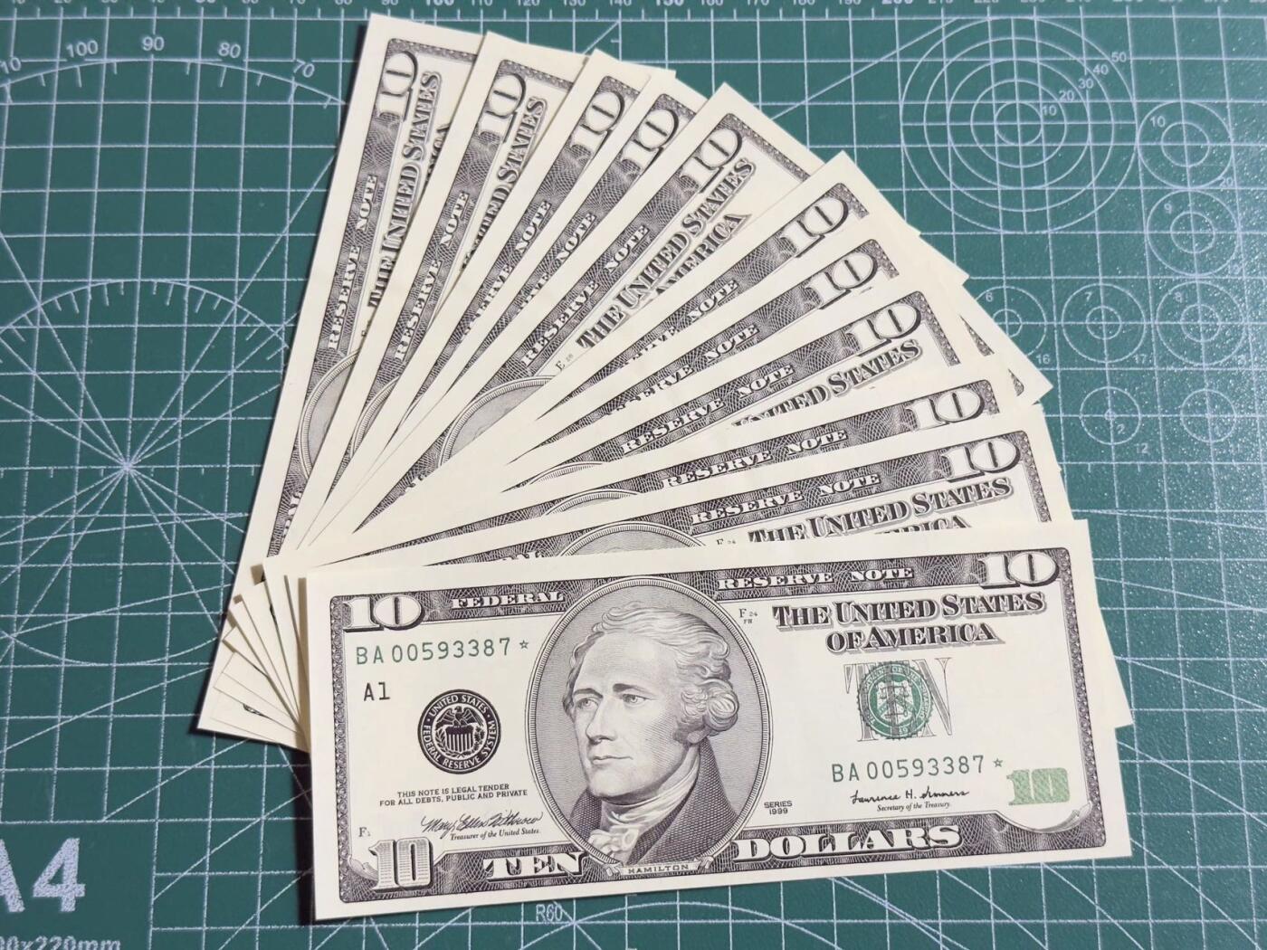 黑白大头10美元补号