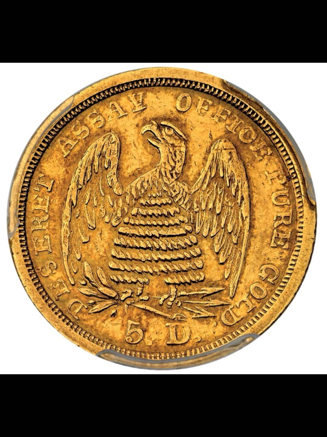 美国1860年摩门教5美元金币