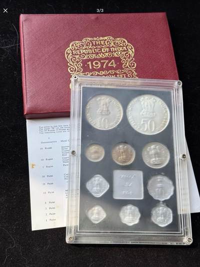 印度1974年官方精制套币