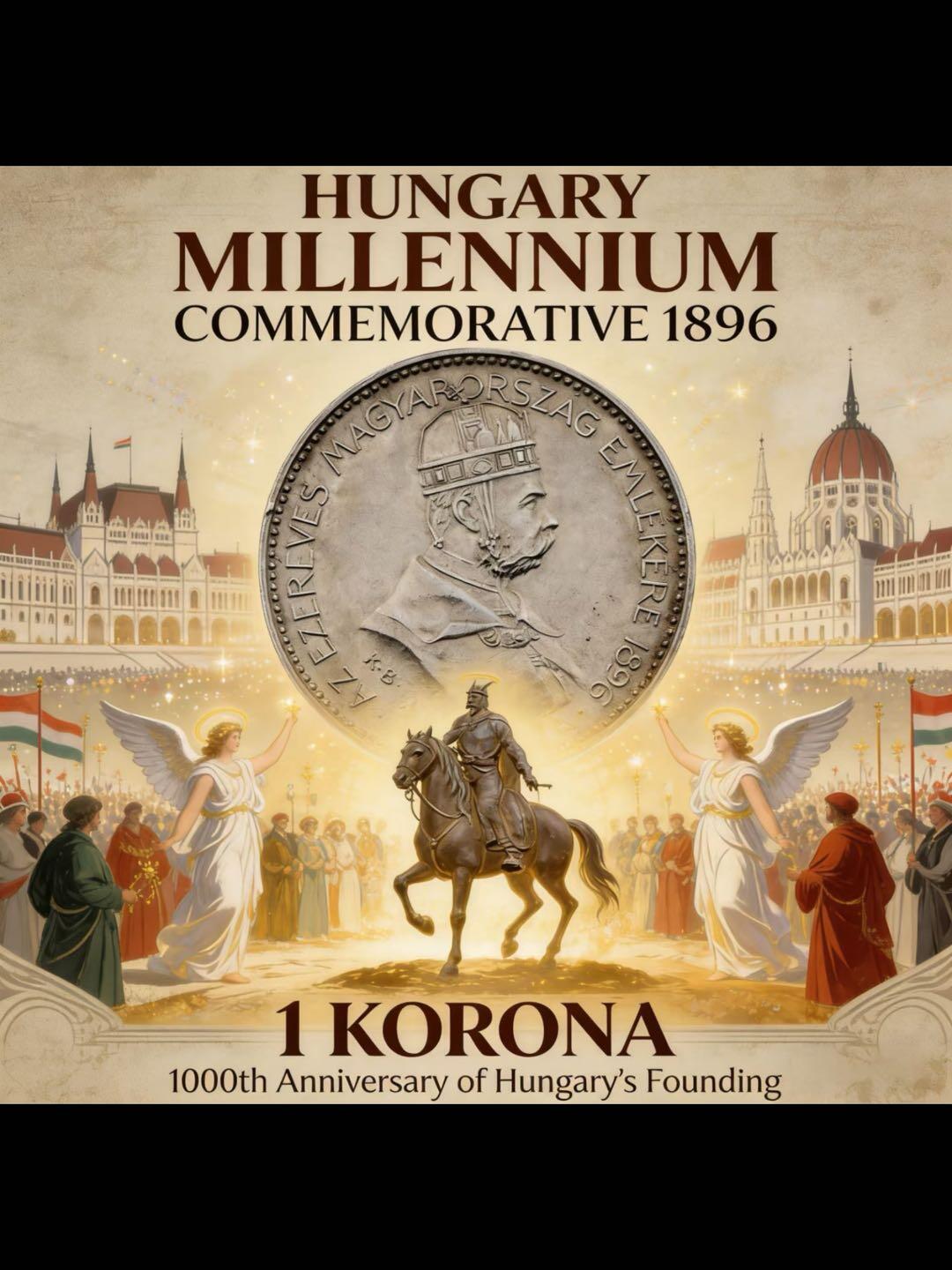 1896年匈牙利🇭🇺建国千年纪念1克朗银币