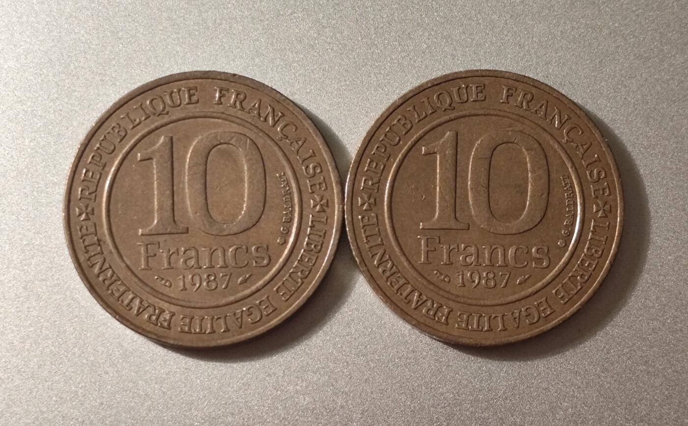 1987年法国卡佩王朝千年纪念10法郎铜币