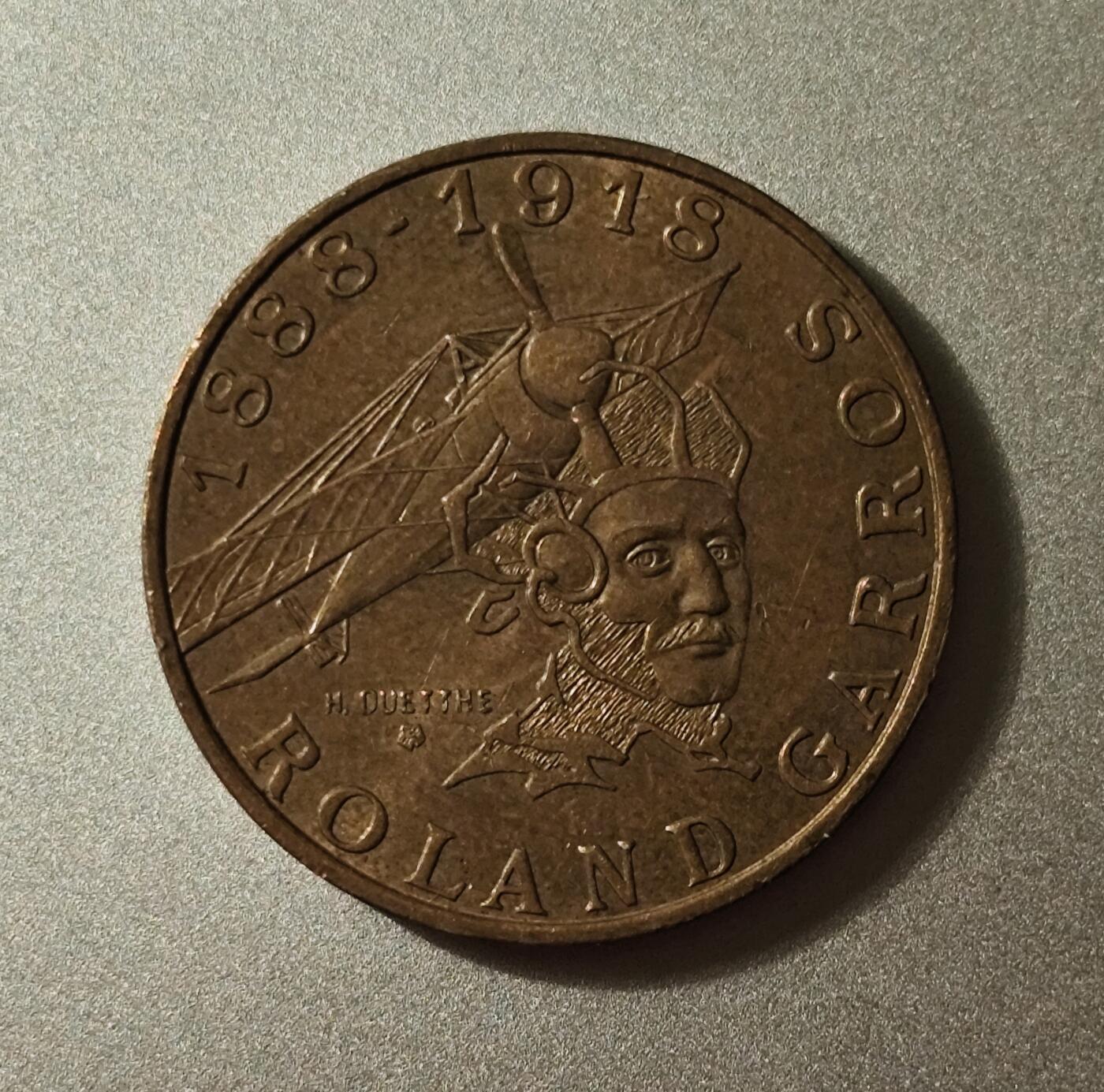  法国10法郎纪念币——罗兰·加洛斯百年诞辰纪念币