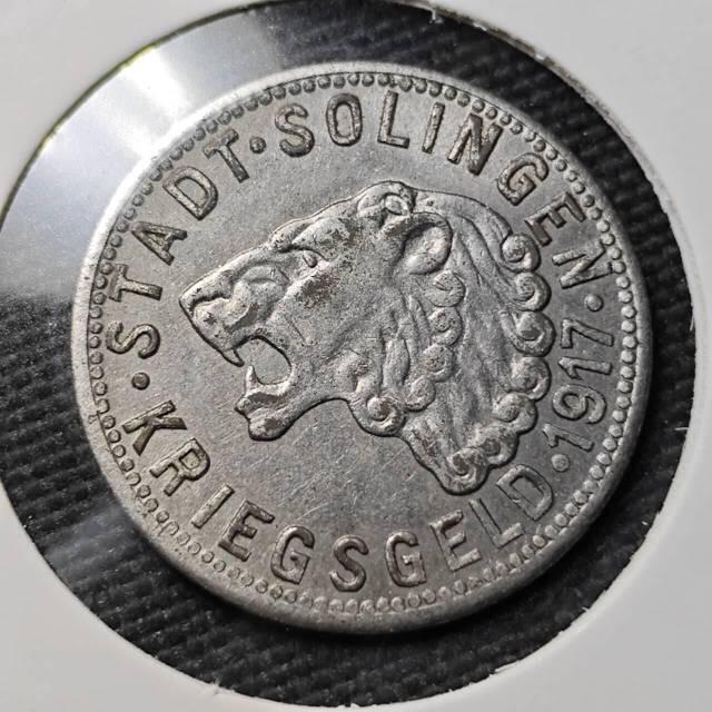 德国索林根1917年50芬尼战时紧急货币（德紧币）
 