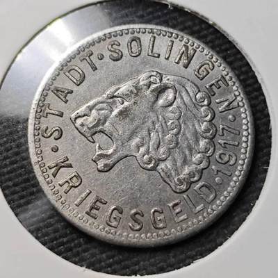 德国索林根1917年50芬尼战时紧急货币（德紧币）
 