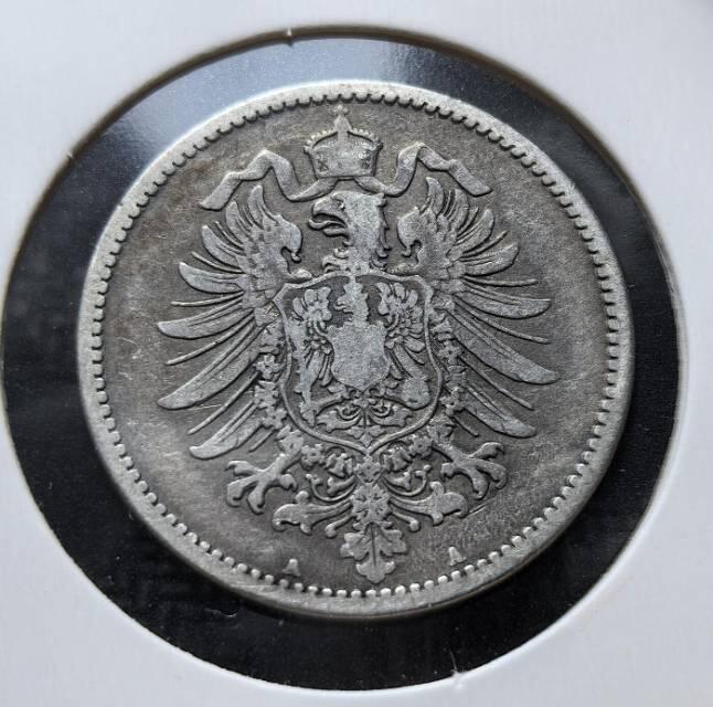 德意志帝国1875年1马克短翅鹰银币（A厂）完整解析
