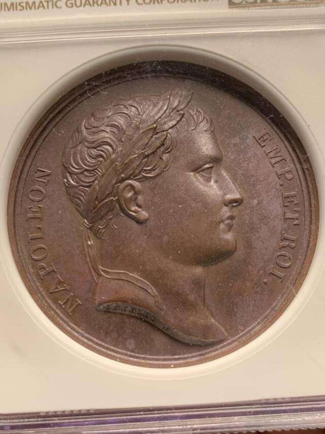 ［拿章］1807年法国拿破仑「强渡维斯瓦河」纪念铜章（NGC MS 65 BN）