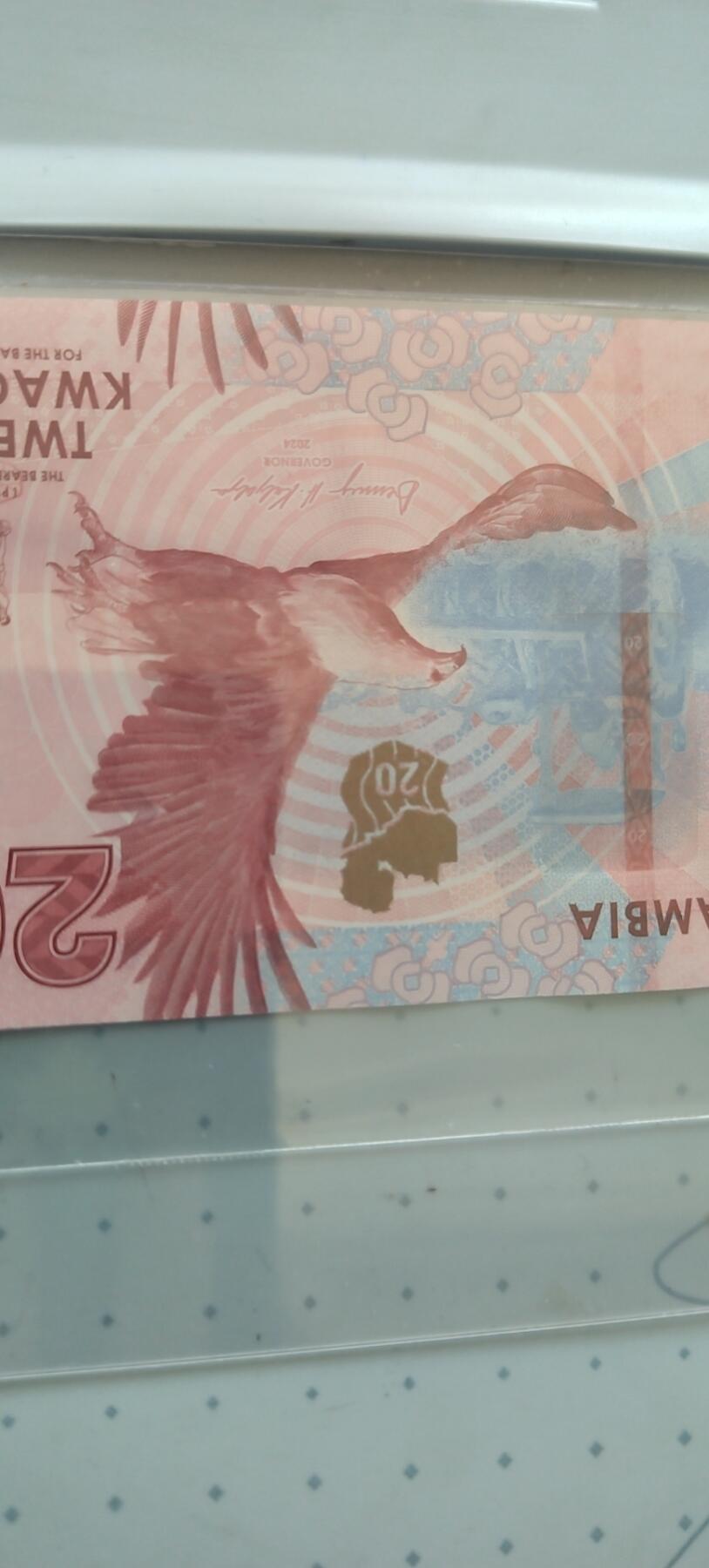 赞比亚当前流通最新版纸币发行于2025年，有10克瓦查、20克瓦查、50克瓦查、100克瓦查、200