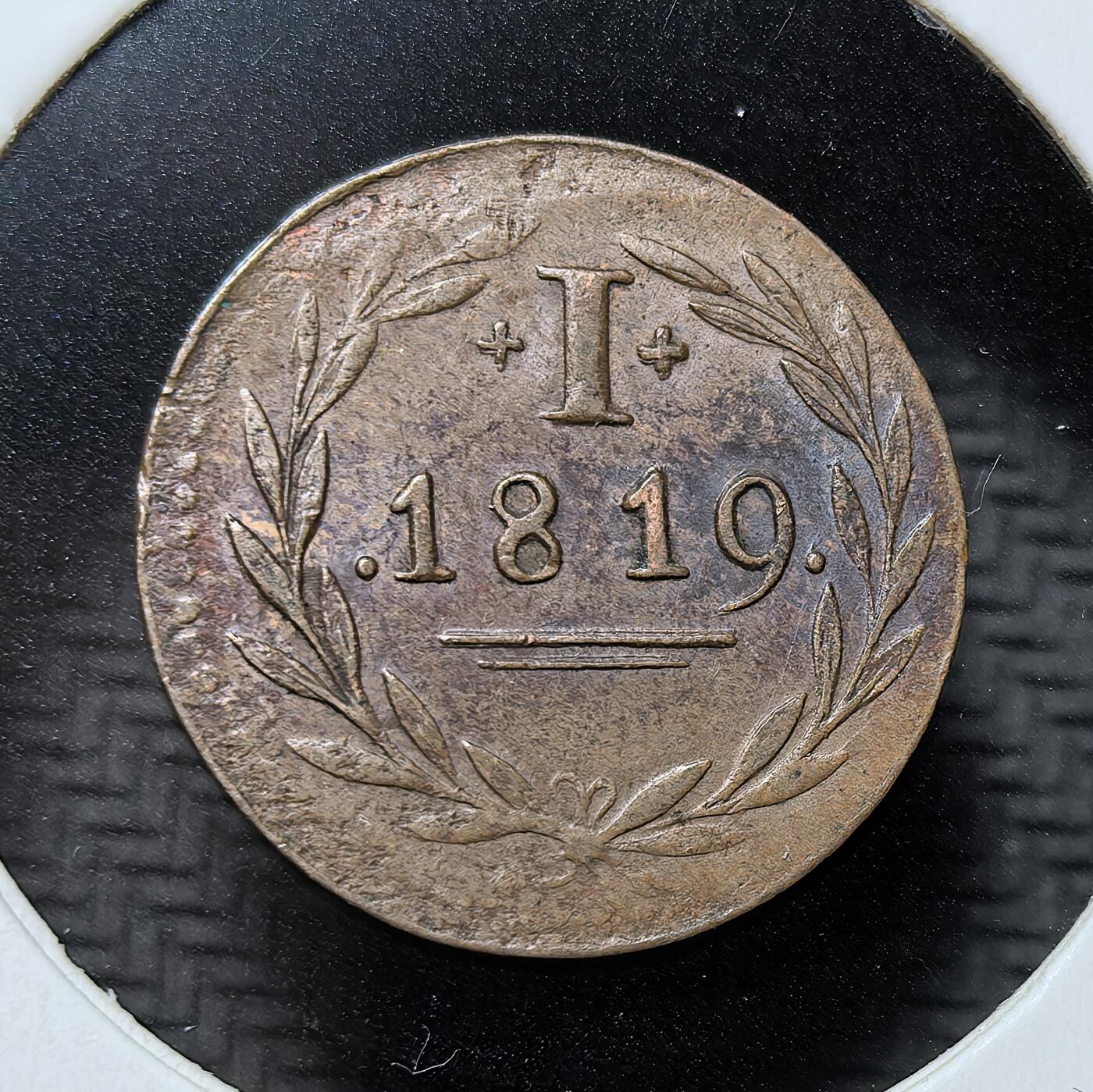 德意志法兰克福自由市1819年1 芬尼铜币