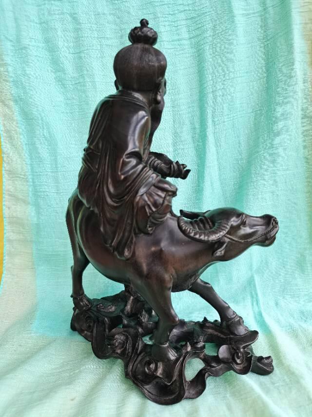 清晚期龙眼木老子出关紫气东来