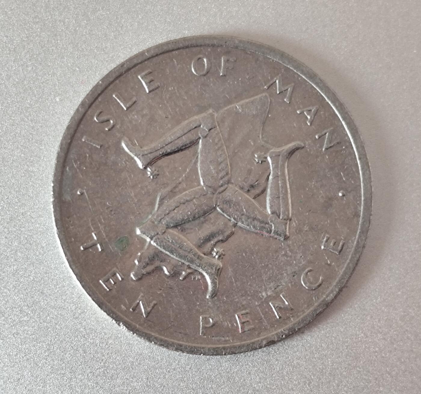 1976年马恩岛10便士硬币