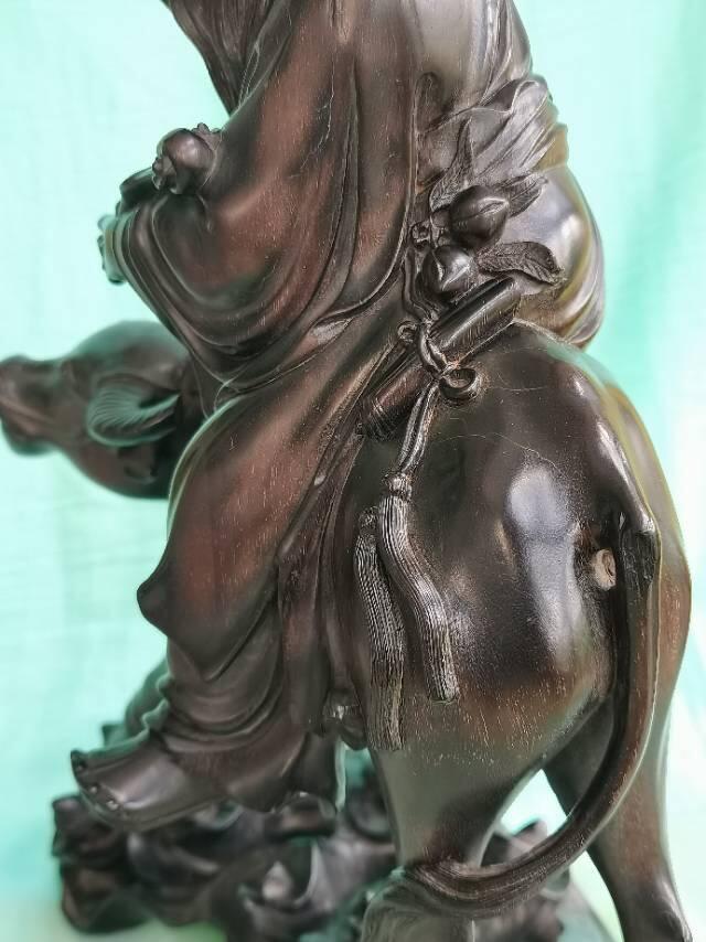 清晚期龙眼木老子出关紫气东来