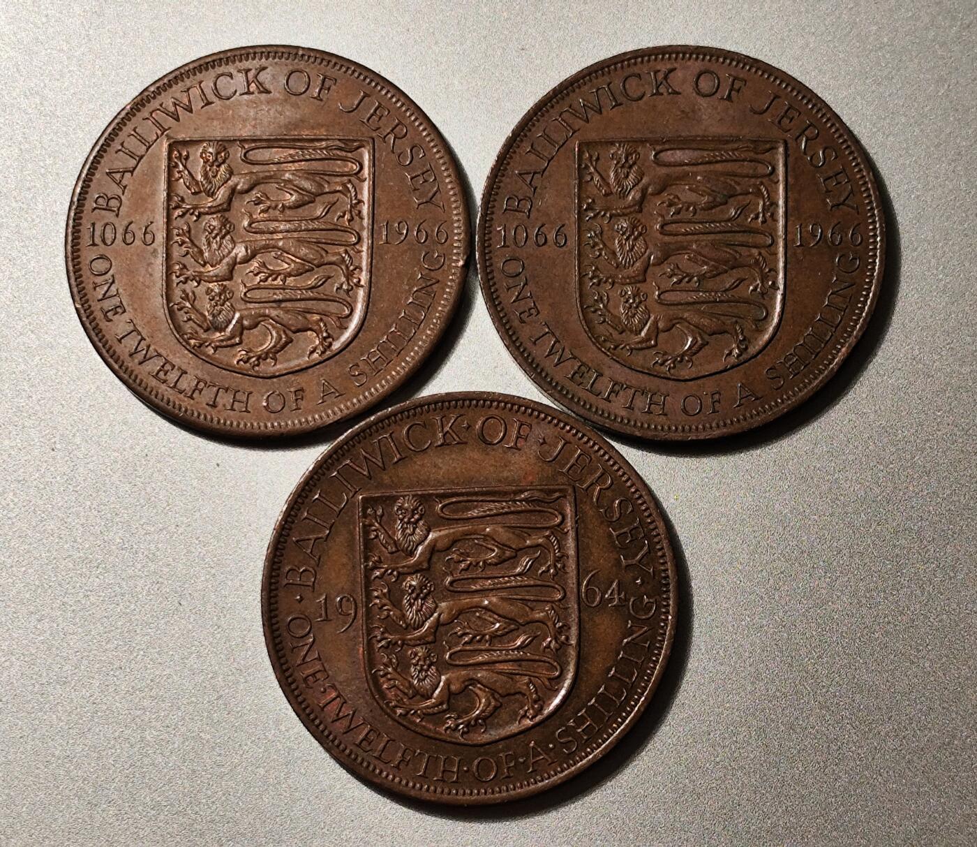 英国泽西行政区（Bailiwick of Jersey）1/12先令铜币