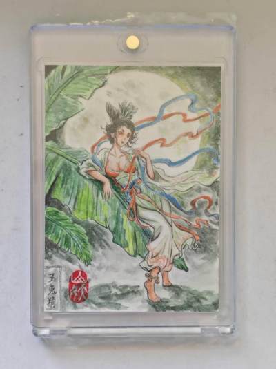玉兔精   手绘原画   卡背亲签