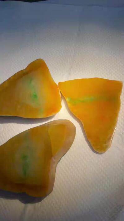 缅甸翡翠，达马坎敞口，冰黄，
