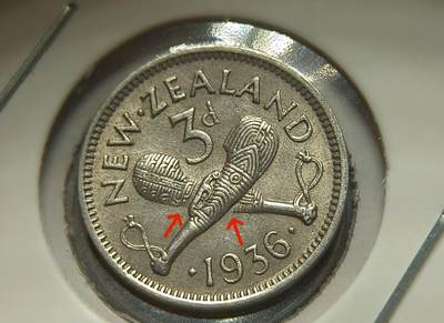 1936新西兰3便士小银币