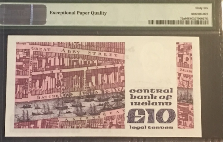 收藏联盟六十三期拍卖 PMG 66E 爱尔兰B10作家斯威夫特 JLF079543