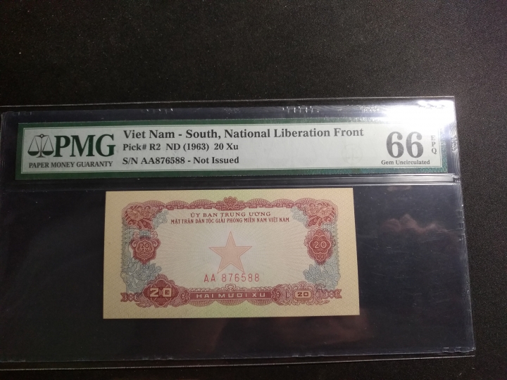 "鲸贝乐淘"第黄号拍卖十件 1963越南20xu, PMG66E 