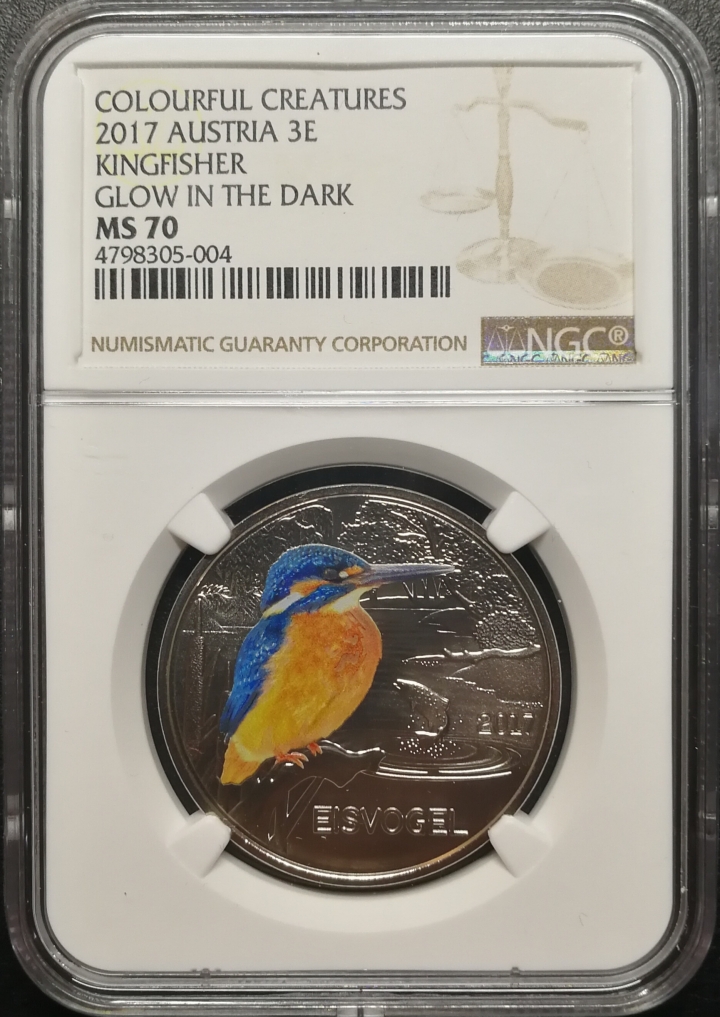 凡希社世界钱币微拍第六十七期 2017奥地利鸟儿三欧元MS-70