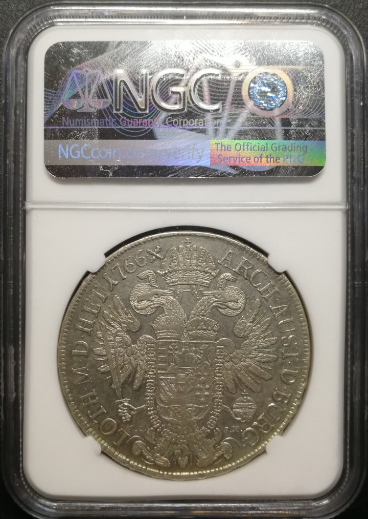 凡希社世界钱币微拍第六十七期 1766奥地利约瑟夫二世军装泰勒NGC-AU53