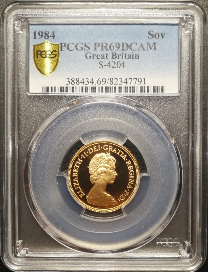 凡希社世界钱币微拍第六十七期 1984英国伊丽莎白金镑PCGS-PF69
