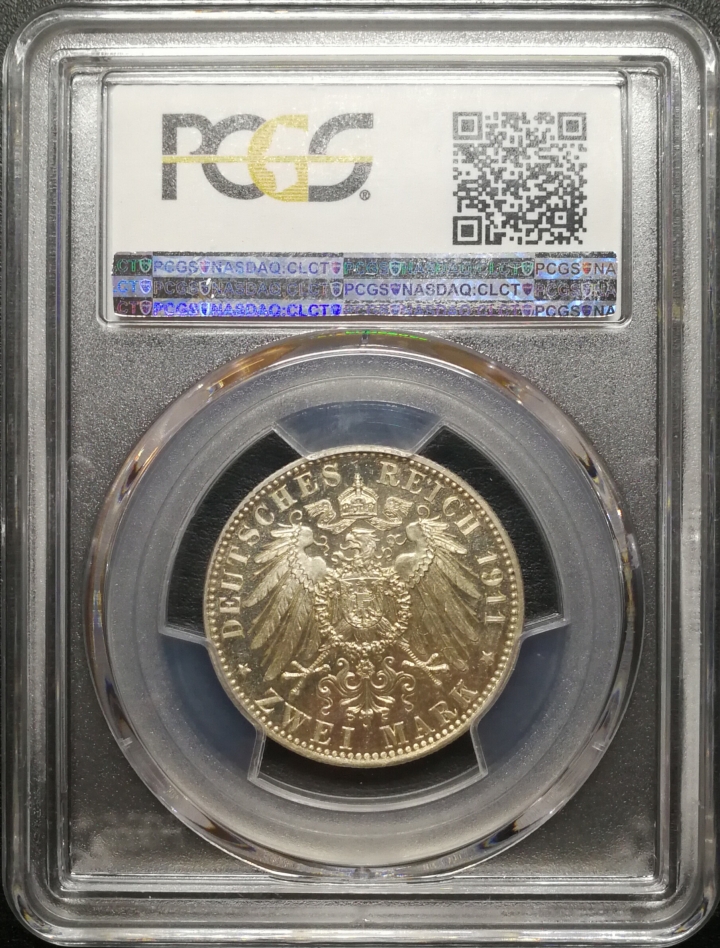 凡希社世界钱币微拍第六十七期 1911巴伐利亚精制两马克PCGS-PF64