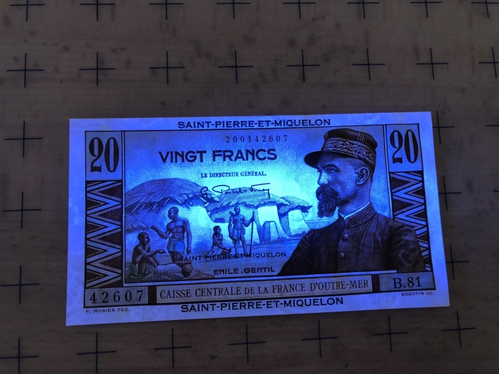 收藏联盟第六十四期拍卖 圣皮埃尔和密克伦20法郎UNC