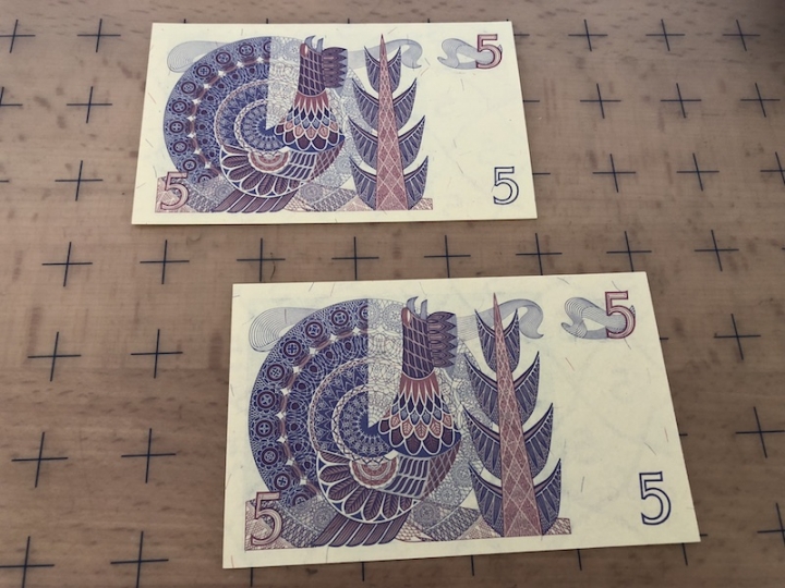 收藏联盟第六十四期拍卖 瑞典1979年5克朗两张 UNC