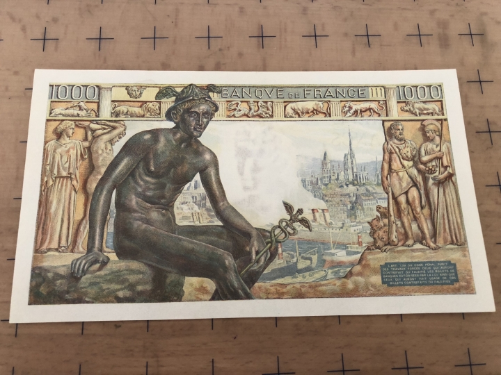 收藏联盟第六十四期拍卖 1942年1000法郎 UNC