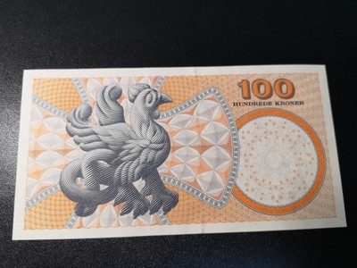 《外钞收藏家》第五十八期拍卖 - 丹麦浮雕版  再版100克朗 全新unc