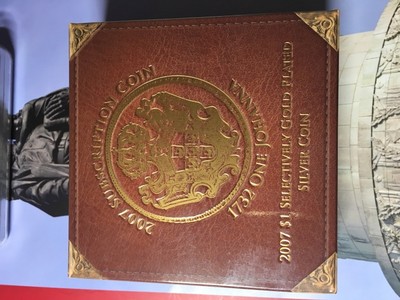 币观天下第四十六期拍卖 - 澳大利亚2007年纪念葡萄牙1732年乔安娜镀金大银币，直径50mm,60.46g,999银镀999金，发行量6949枚