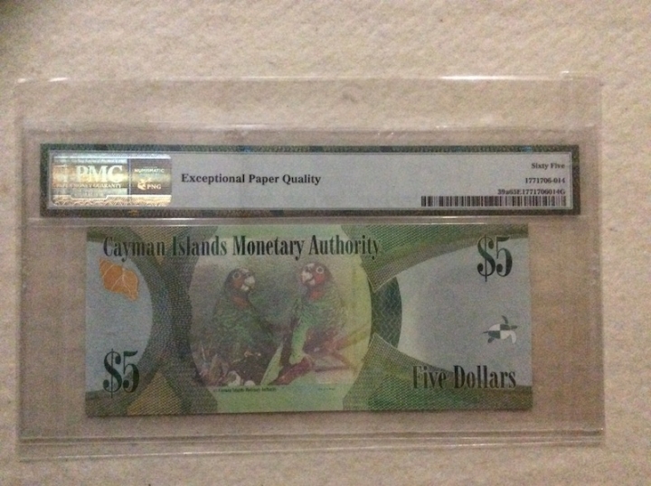 收藏联盟第六十六期拍卖 开曼2010年5元 PMG65E