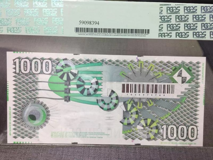 收藏联盟第六十五期拍卖 荷兰1994年1000盾大齿轮 PCGS66PPQ