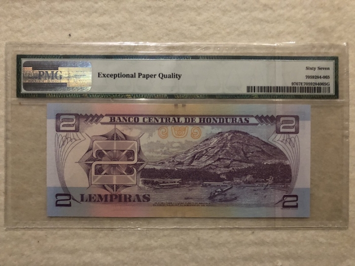 收藏联盟第六十六期拍卖 洪都拉斯122 PMG67E