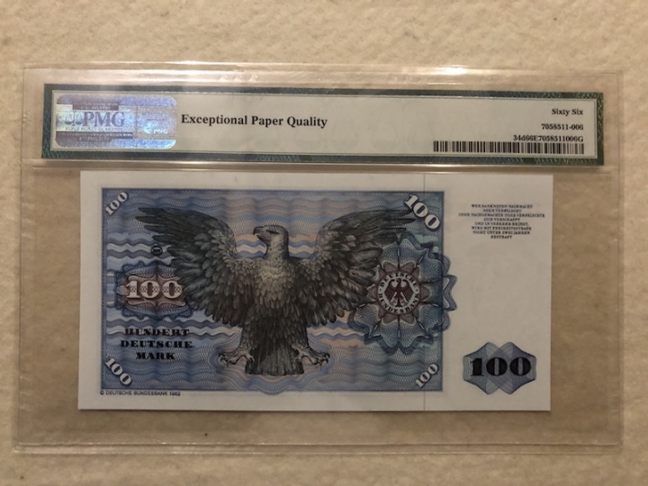 收藏联盟第六十五期拍卖 联邦德国1980年100马克 明斯特 PMG66E