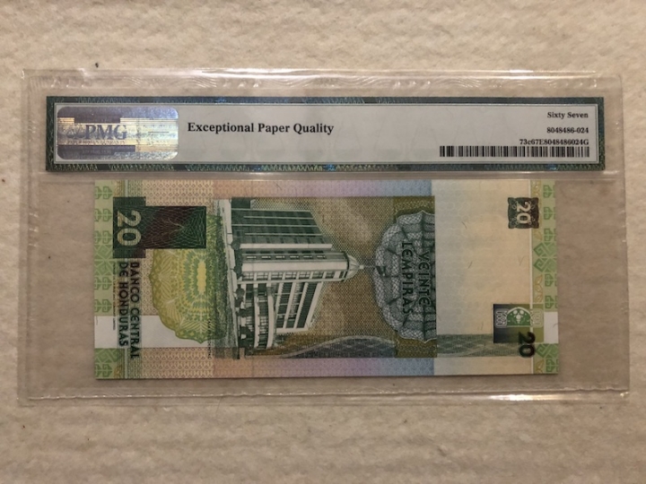 收藏联盟第六十六期拍卖 洪都拉斯9420 PMG67E冠军分