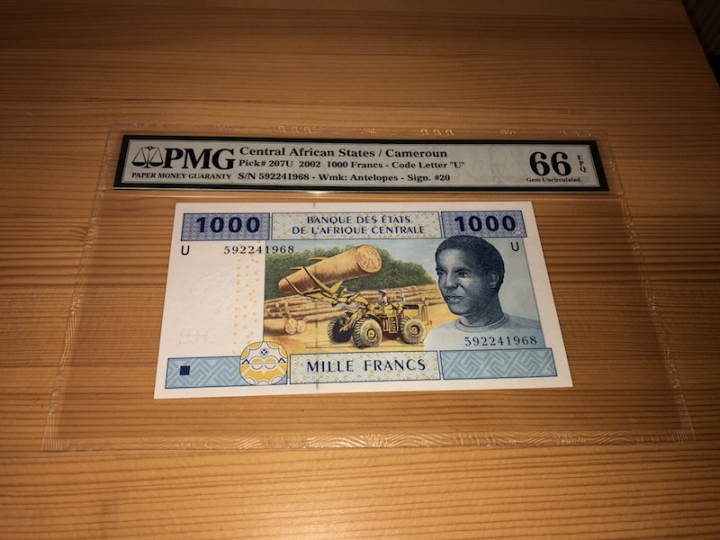 收藏联盟第六十七期拍卖 中非货币 喀麦隆 021000 66E