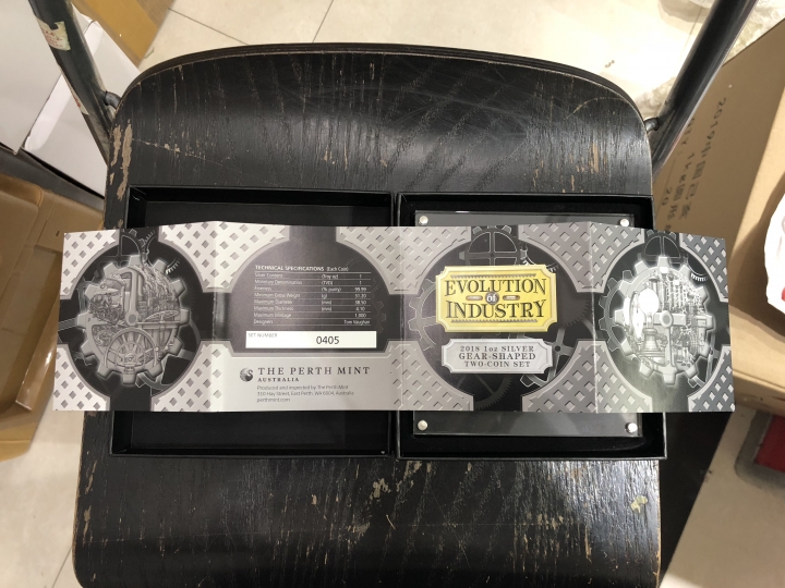 【随心拍】第0期(首拍) 澳洲图瓦卢2018年工业的进化工业革命齿轮嵌套仿古银币2枚套 （1盎司x2）